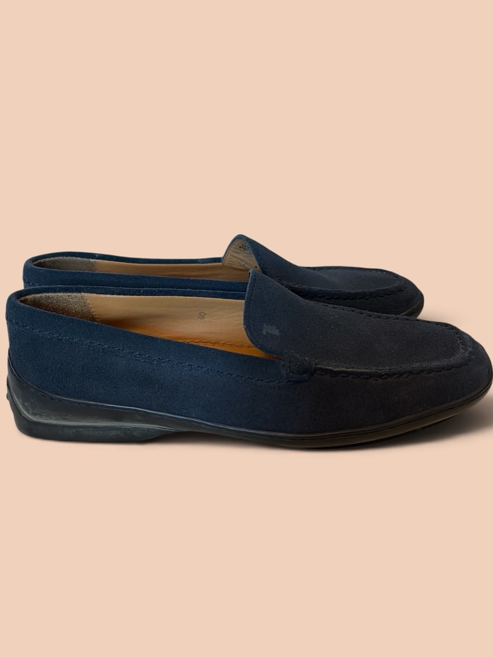 Tod's Suede Gommino Loafers in Navy & Rubber Sole (Like New Condition)-Sz 38.5/8